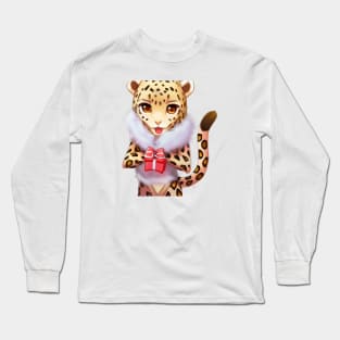 Cute Leopard Drawing Long Sleeve T-Shirt